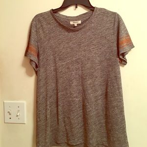 Madewell Tee w/Gold-Striped Sleeves