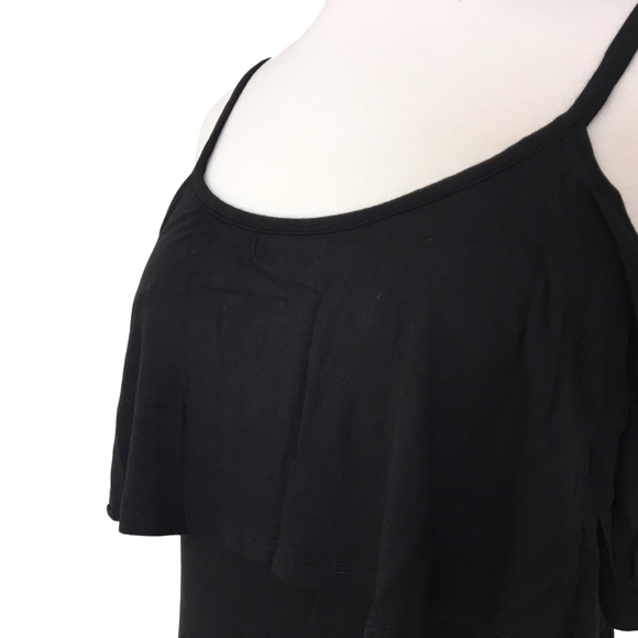 💥 Cross Back Overlay Jersey Maxi Dress Black - Picture 5 of 7