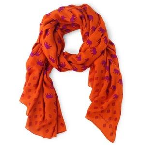 Stella and Dot Elephant Print Orange Scarf