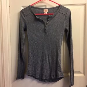 Grey button up long sleeve shirt