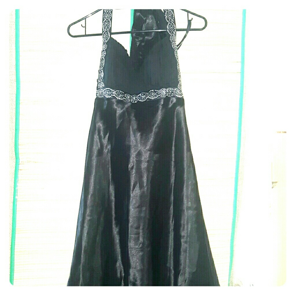 Satin black dress