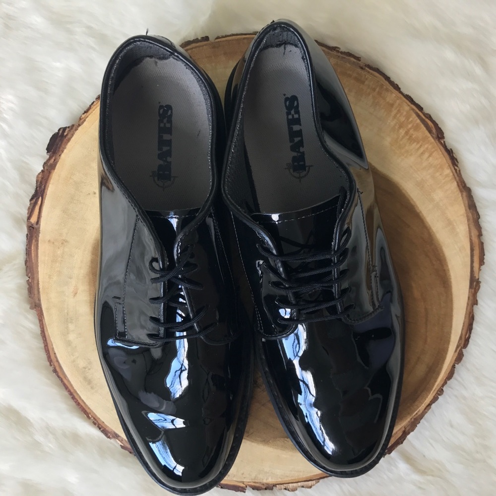 Bates Men's Derby High Gloss Black Shoes