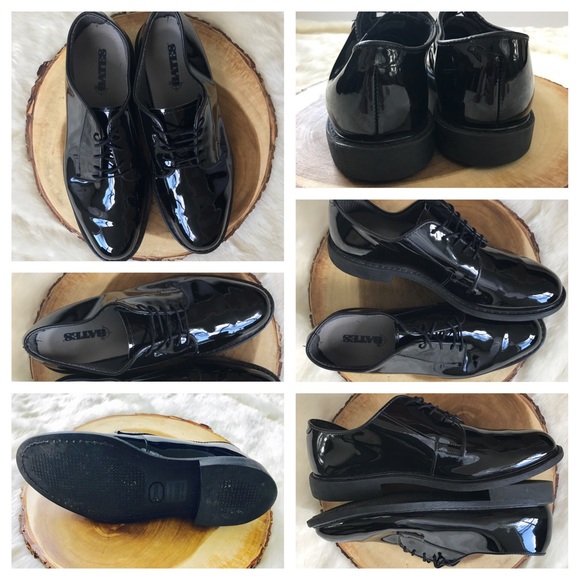 Bates Men's Derby High Gloss Black Shoes - Picture 2 of 3