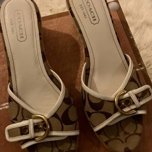 Coach "Korrin" Canvas Signature Espadrilles Wedges