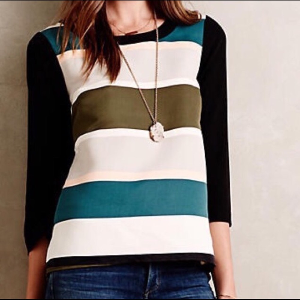 Anthropologie Troubadour Rugby Striped Blouse