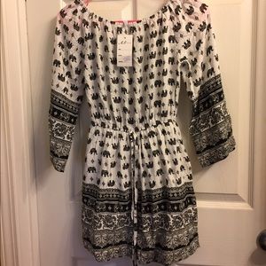 Elephant print romper