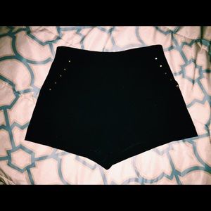 Black Studded Shorts