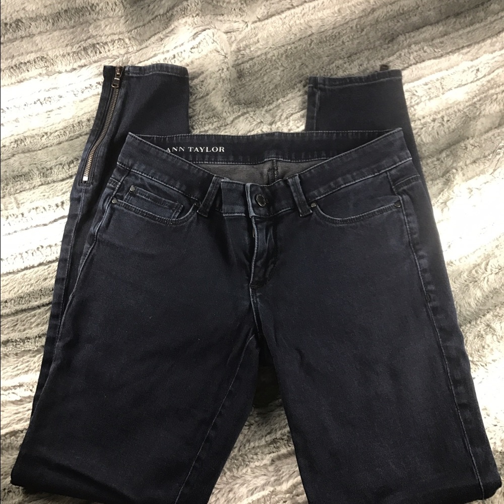 Ann Taylor dark wash skinny jeans