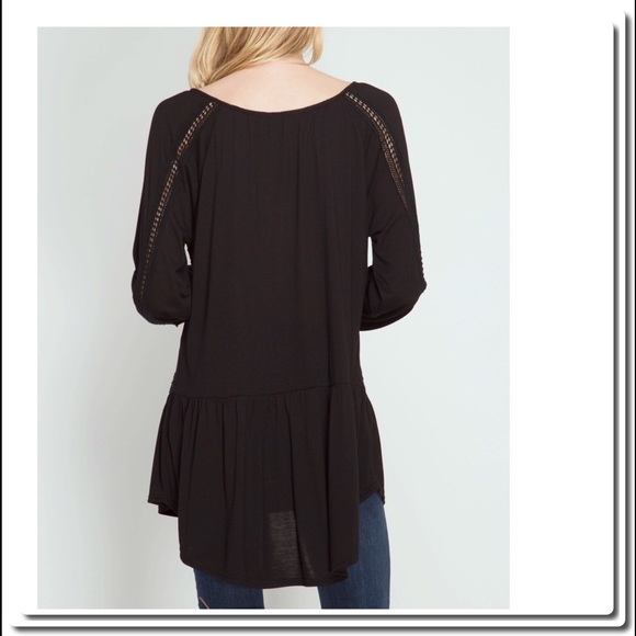 3/4 SLEEVE PEASANT TUNIC TOP - Picture 3 of 4