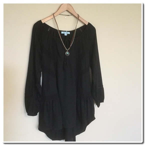 3/4 SLEEVE PEASANT TUNIC TOP - Picture 4 of 4