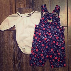Osh Kosh girls overall set