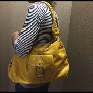 Leather yellow purse