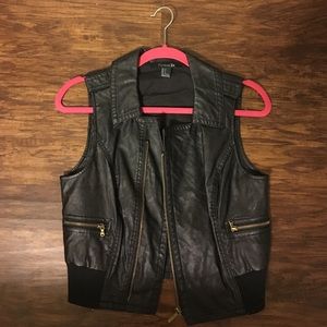 Forever 21 Black Leather Vest