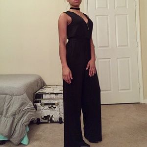 NY Collection Surplice Belted Wide-Leg Jumpsuit