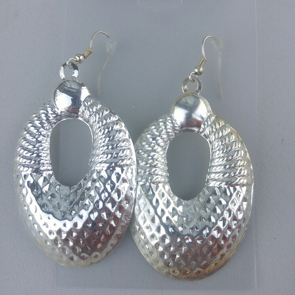 Lightweight silver plated pierced earrings
