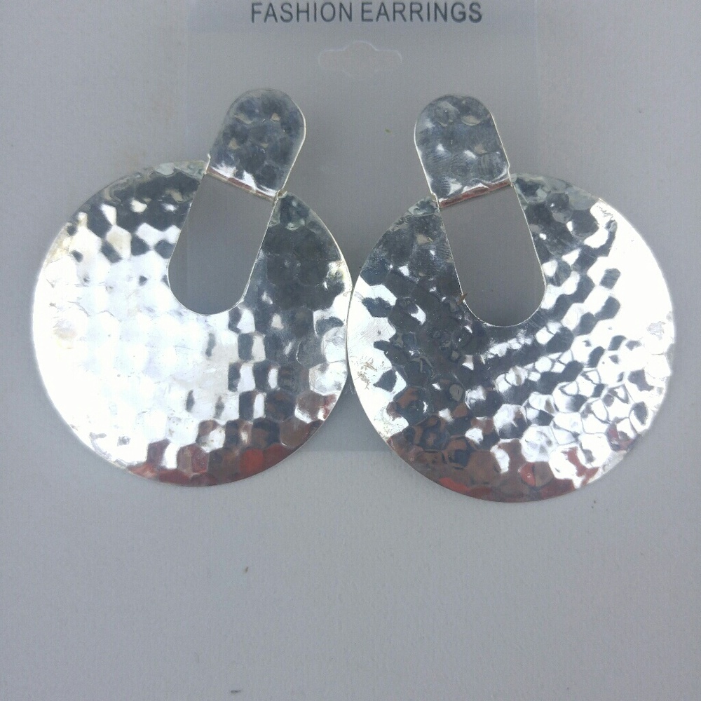 Large but lightweight silver plated earrings