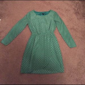 J.Crew green patterned dress