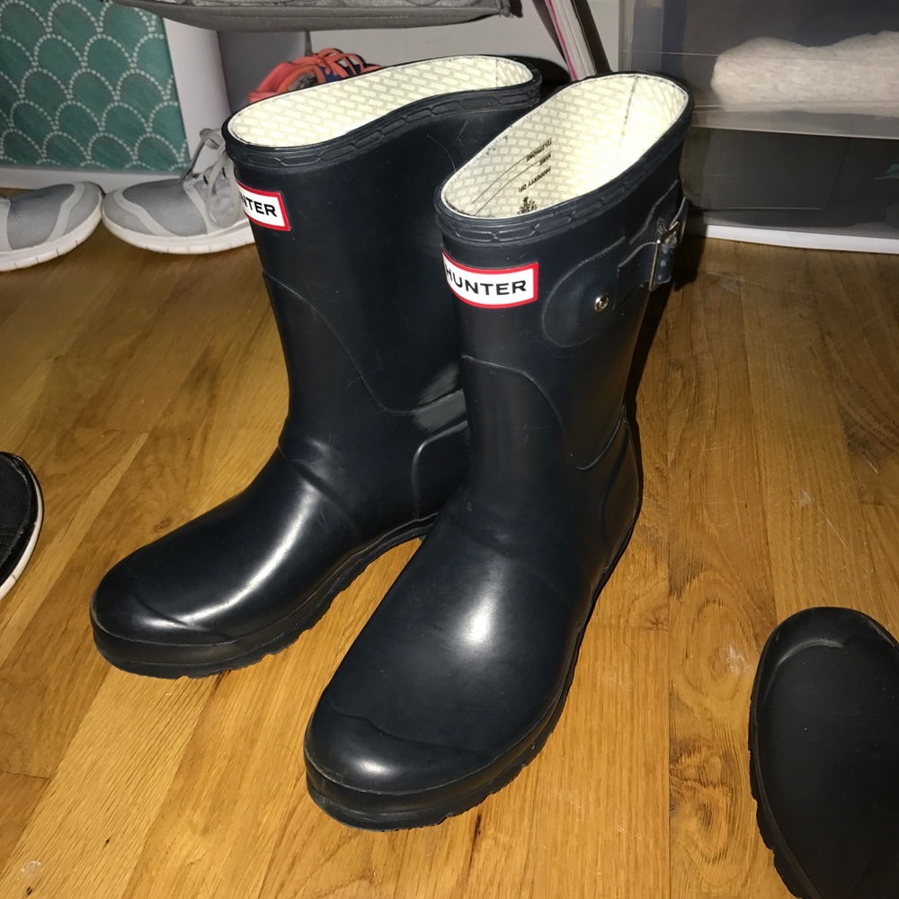 Navy Short Hunter Boots