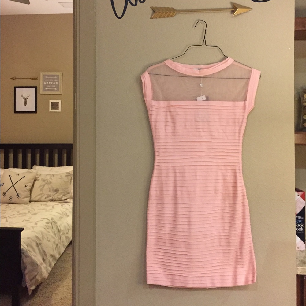 Pink Fitted Jenni Button Dress