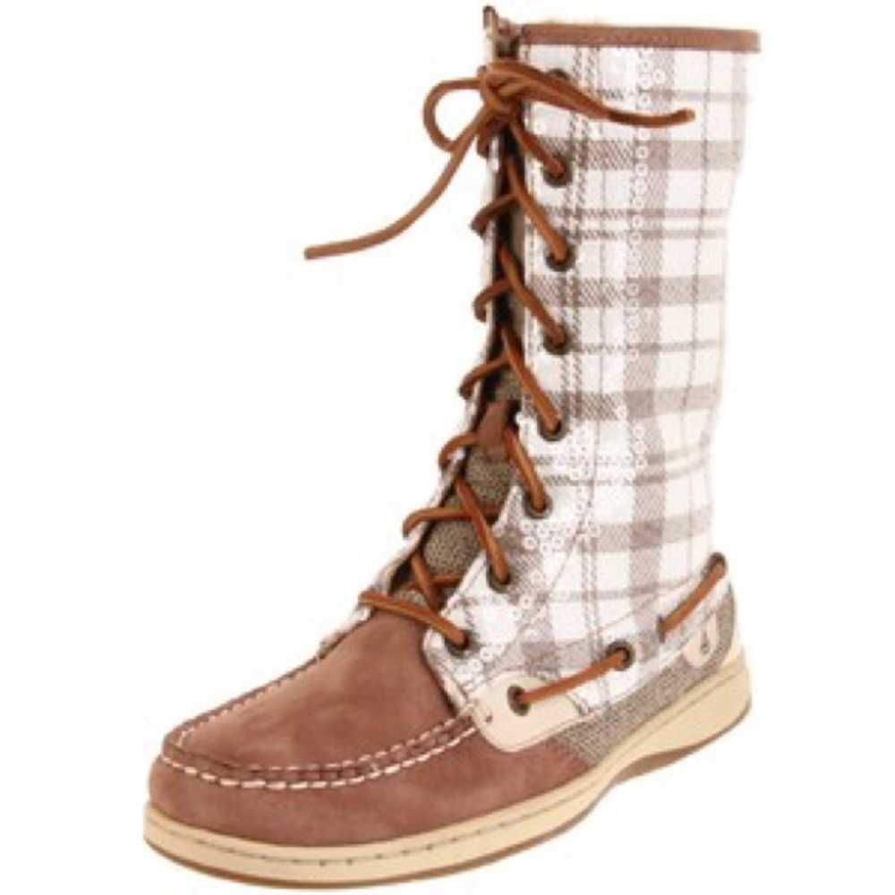 Rare sequined Sperry top sider boot