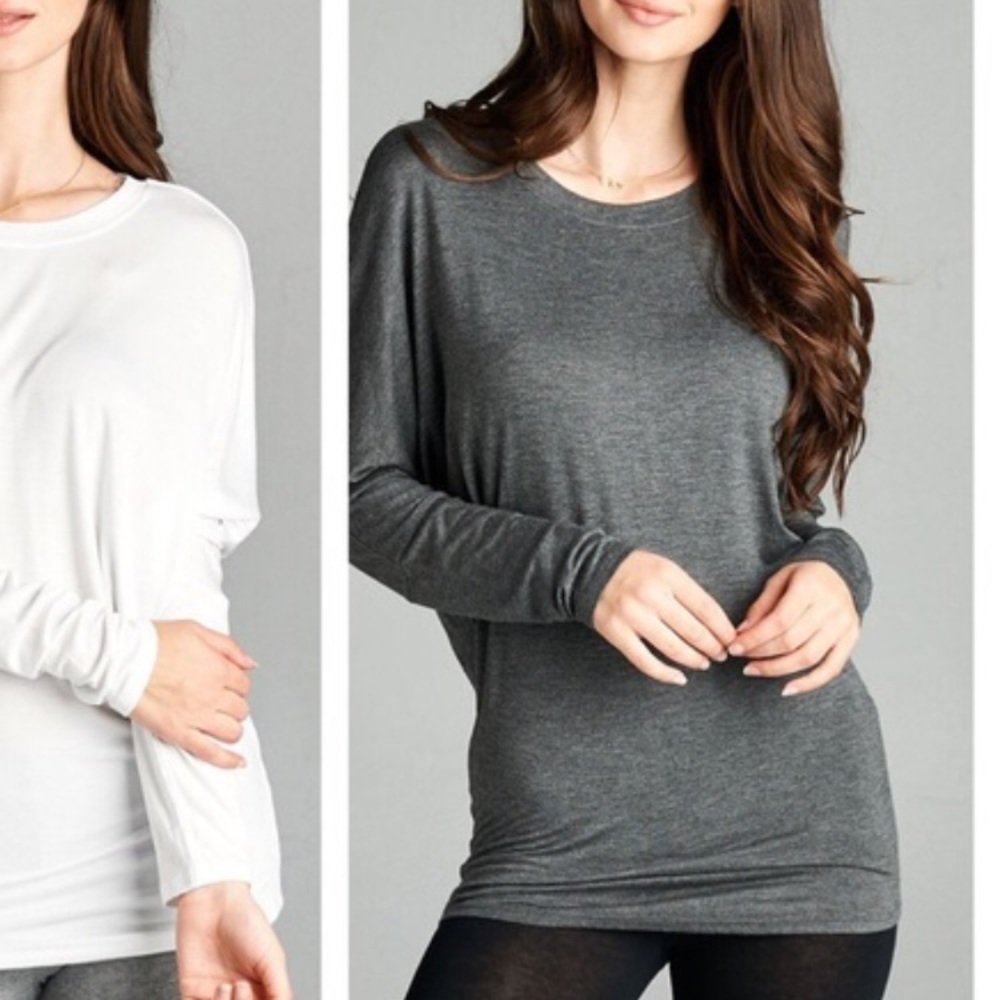 Comfy and stylish long sleeve tunic CHARCOAL