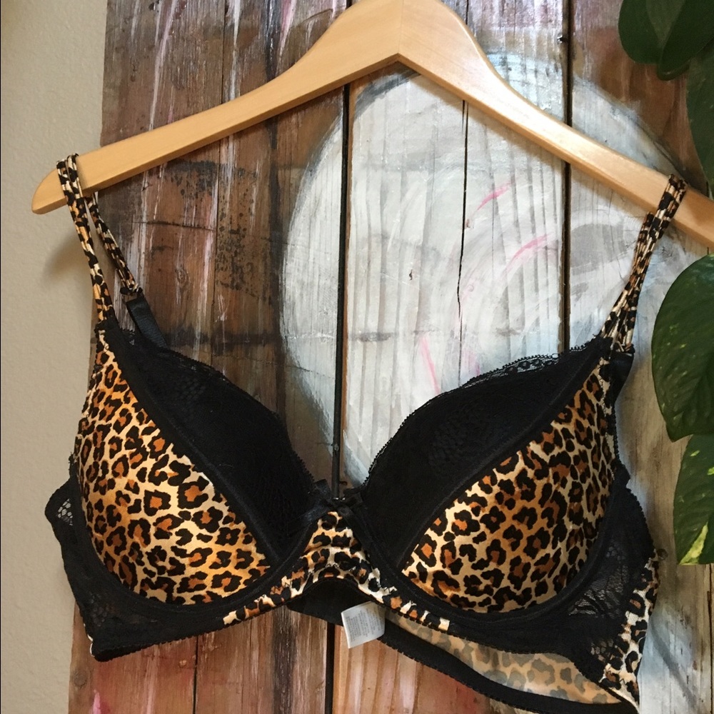 Black Leopard bra 36C