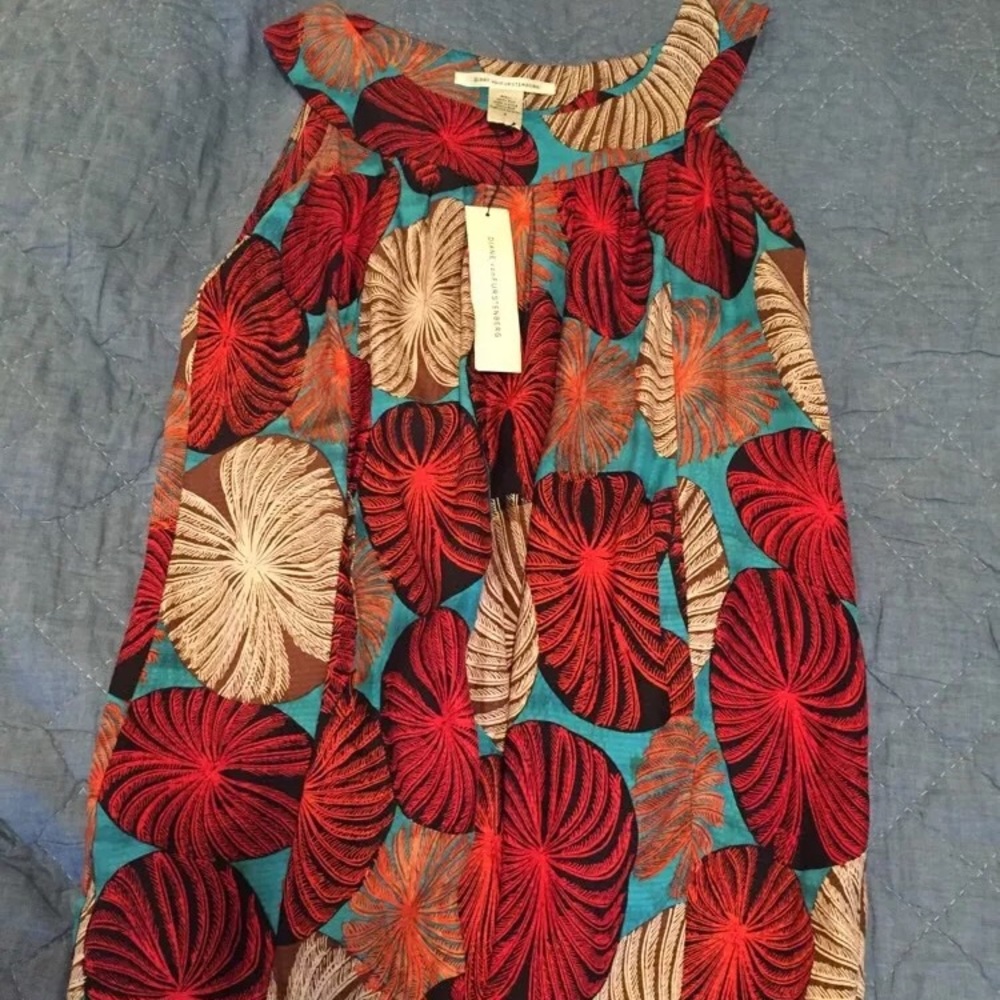 DVF silk printed dress - size 4