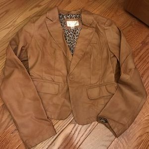 Tan leather jacket