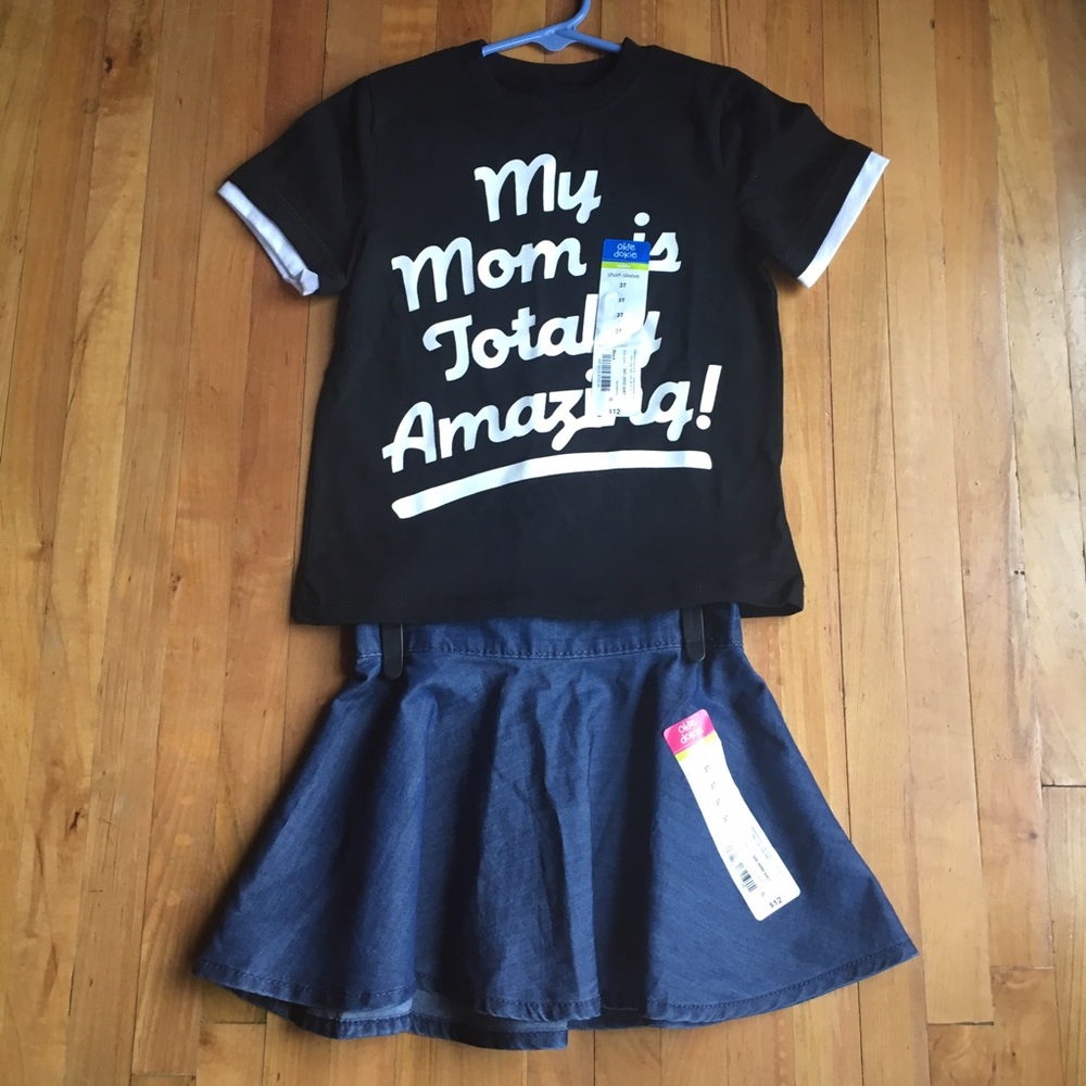 NWT 3T Set Tees & Skirt Okie Dokie Toddler Girl's