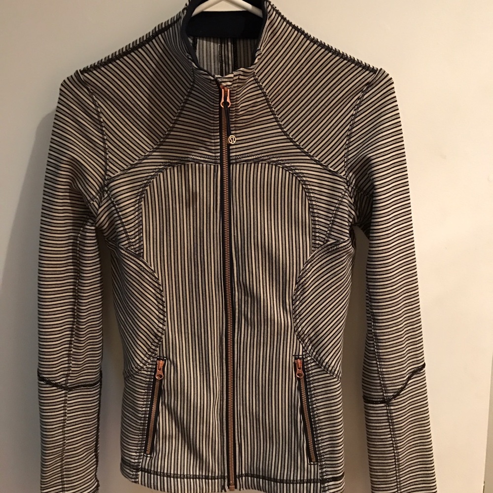 Lululemon denim, cream, rose gold Forme Jacket