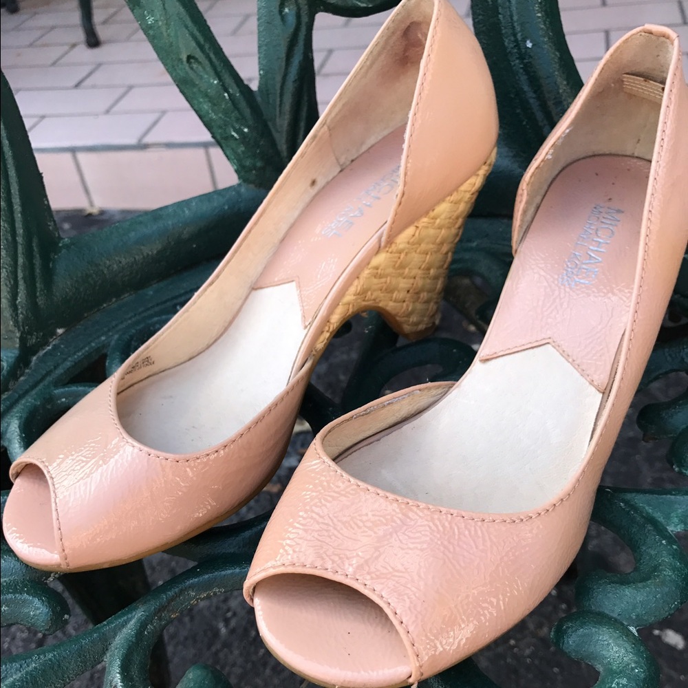 Pink Michael Kors peep toe Wedges