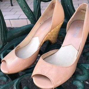 Pink Michael Kors peep toe Wedges