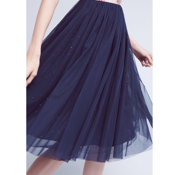 14 🌟 Anthro Tulle-Skirted Floral Dress - Picture 4 of 7