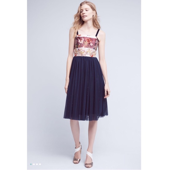 14 🌟 Anthro Tulle-Skirted Floral Dress - Picture 7 of 7