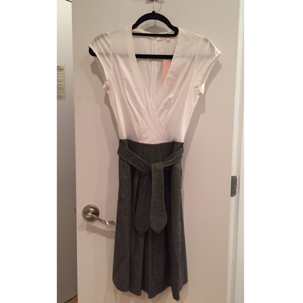 NEVER WORN Rebecca Taylor grey and white dress