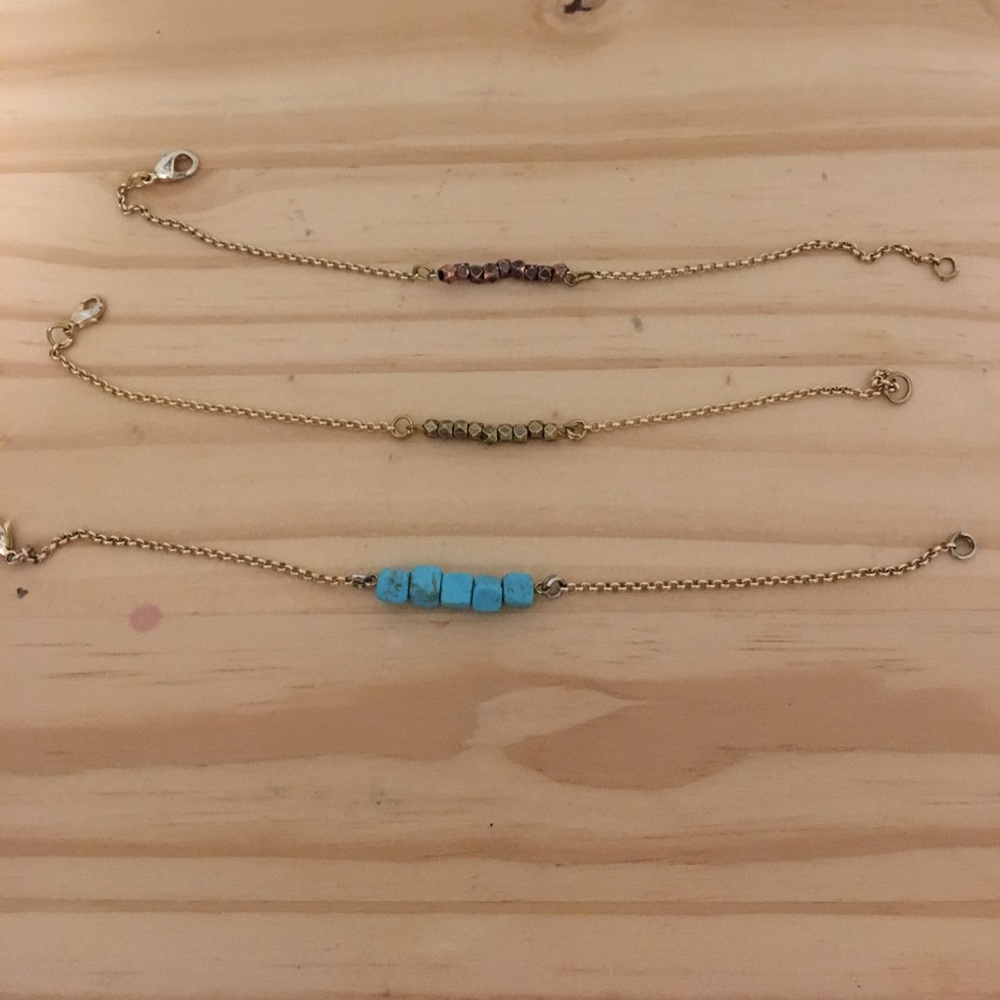 Three stone bracelets