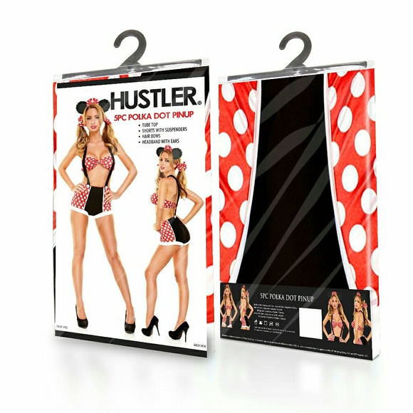 Hustler Lingerie 5PCS Polka Dots Pinup Costume Set - Picture 3 of 3