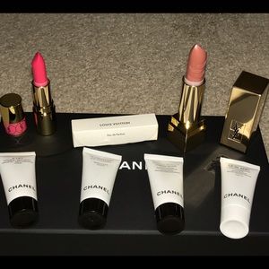 Chanel and YSL skincare and lipstick