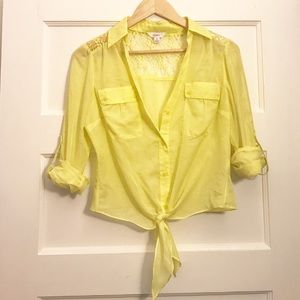 Candies brand sheer crop blouse