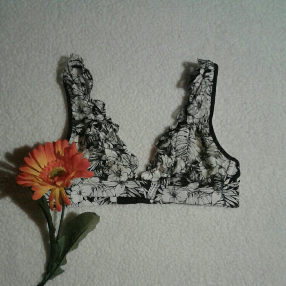 PINK TROPICAL LACE BRALETTE