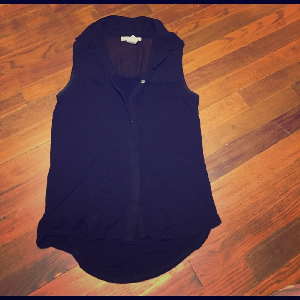Simple black sleeveless blouse
