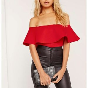 ⭐Red Bardot Bodysuit⭐