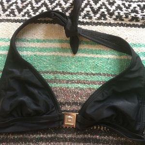 Black halter bikini top