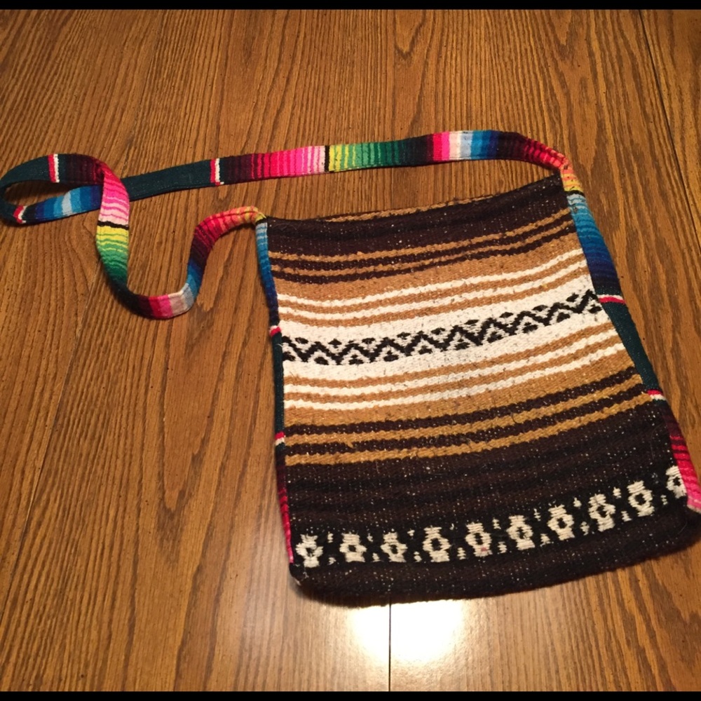 Crossbody Bag Multi Color Pattern Woven