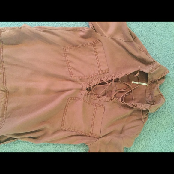 Free People Shirt with Lace Front - Picture 3 of 3