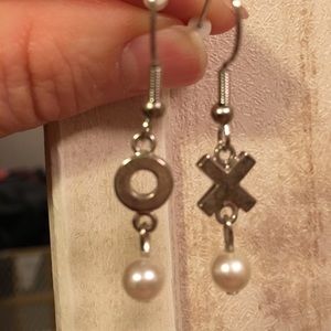 X's and O's dangly earrings