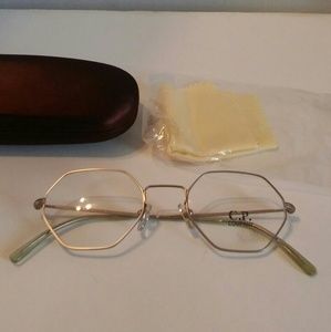 Mens octagon shaped titanium silver CP EYEGLASSES