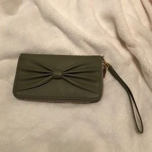 Mossimo faux leather bow wallet/wristlet