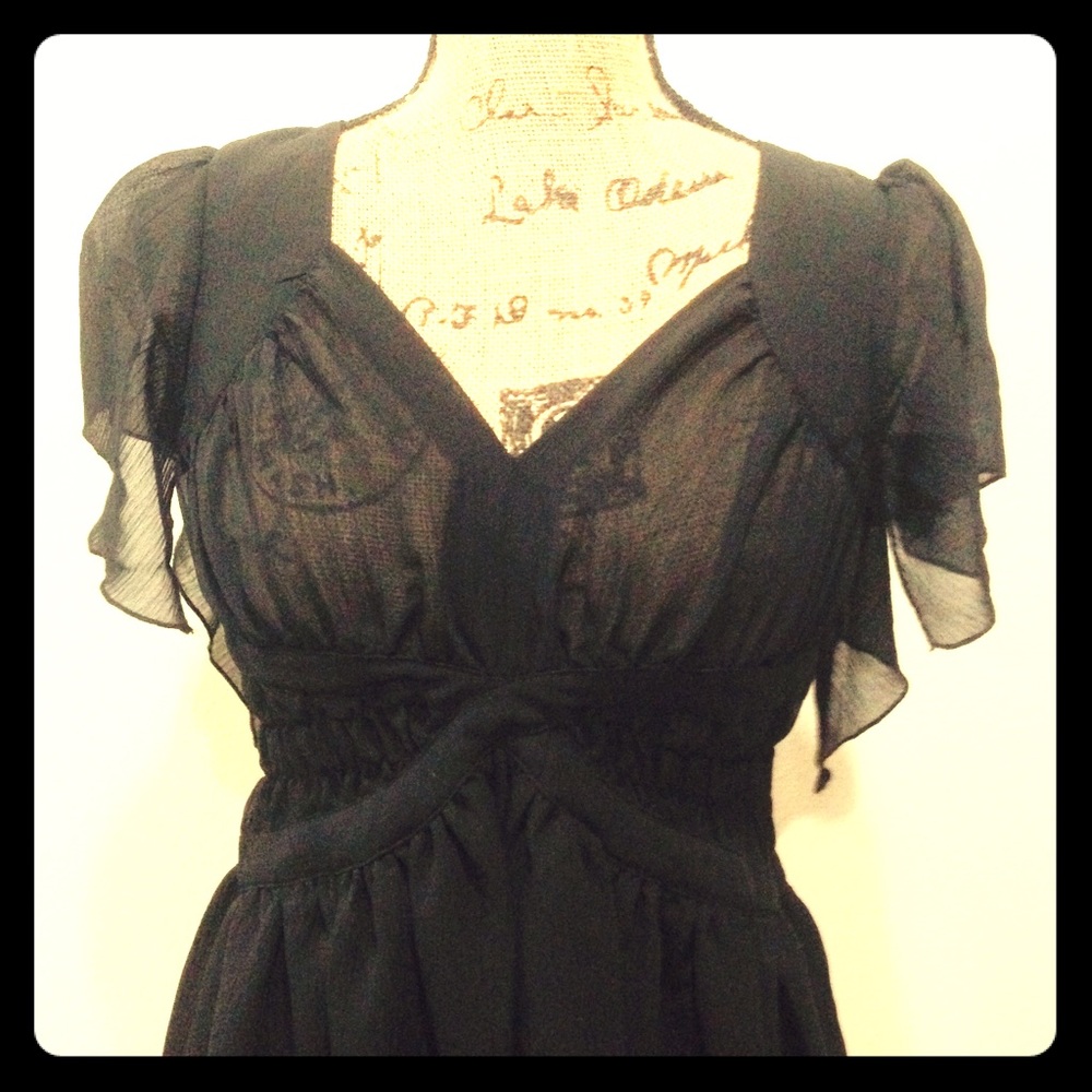 NWT Ryu Chiffon Flowy Little Black Dress