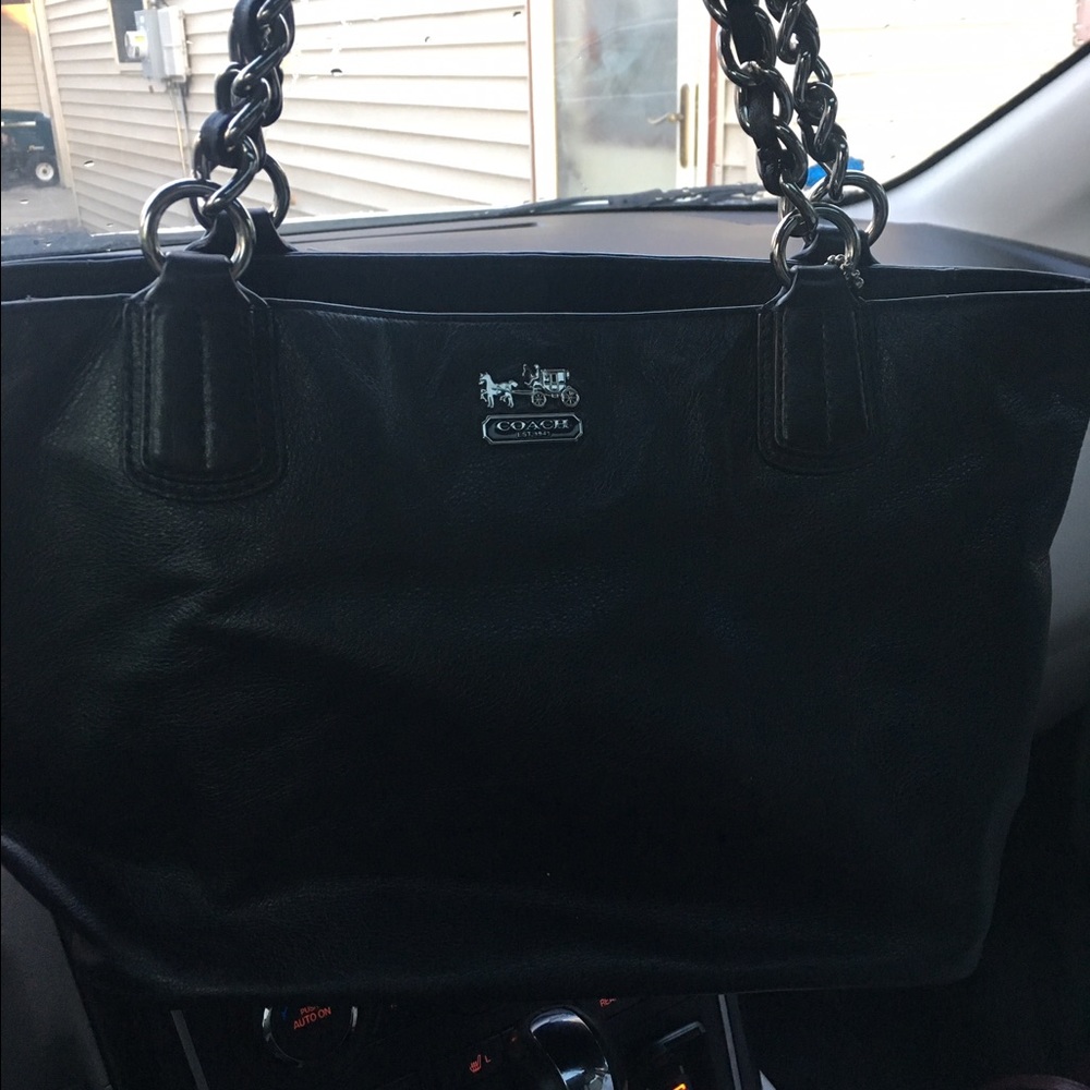 Coach black leather Madison